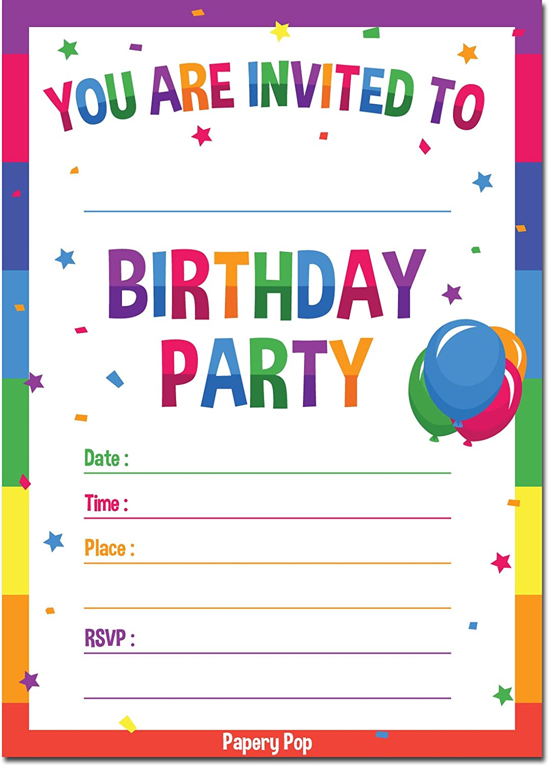 free printable birthday invitation cards - free birthday invitation ...